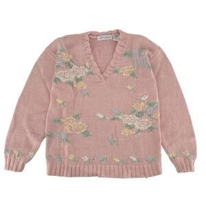 90s pastel floral sweater 1990s vintage